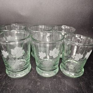 Vintage handblown wine glasses with a grape‎ design